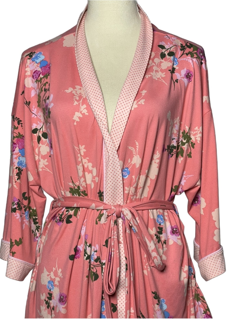 JoySpun Coral Floral Tie-Waist Lightweight Robe - Intimates & Sleepwear - Large - Picture 3 of 11